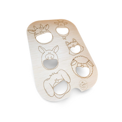 Placă Educativă din Lemn – „Hrănește Animalele de la Fermă” (Compatibilă cu Masa Flisat IKEA)