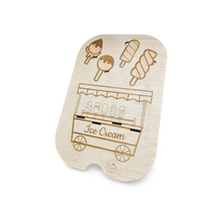 Placă Educativă din Lemn – „Înghețată la Stand” (Compatibilă cu Masa Flisat IKEA)