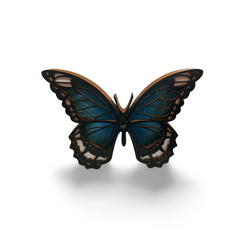 Decorațiune Luminoasă din Lemn – Fluture Albastru