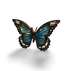 Decorațiune Luminoasă din Lemn – Fluture Albastru