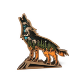 Decorațiune Luminoasă din Lemn – Lup