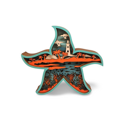 Decorațiune Luminoasă din Lemn – Stea de Mare