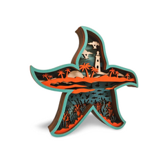 Decorațiune Luminoasă din Lemn – Stea de Mare