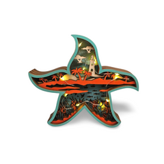 Decorațiune Luminoasă din Lemn – Stea de Mare