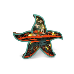 Decorațiune Luminoasă din Lemn – Stea de Mare