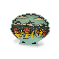 Decorațiune Luminoasă din Lemn – Scoică