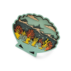 Decorațiune Luminoasă din Lemn – Scoică