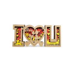 Decorațiune din Lemn – „I ❤️ You”