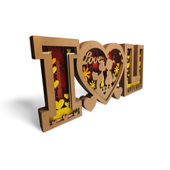 Decorațiune din Lemn – „I ❤️ You”