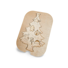 Placă Educativă din Lemn – „Împodobim Bradul” (Compatibilă cu Masa Flisat IKEA)