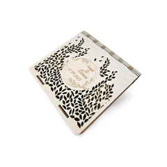 Cutie personalizată din lemn pentru fotografii și stick USB Model Frunze