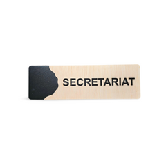 Plăcuță Birou din Lemn cu Text Decupat – Design Contrastant