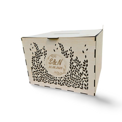 Cutie dar de nuntă - Model Frunze 4