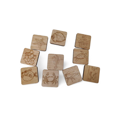 Placă Interactivă din Lemn – „Exploratori Subacvatici” (Compatibilă cu Masa IKEA Flisat)