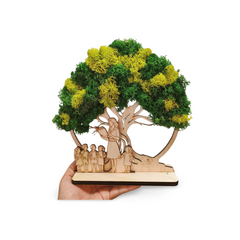 Decorațiune din Lemn și Licheni – „Copacul Vieții și Educația”