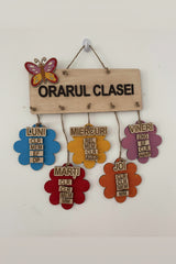Orar educațional din lemn – Clasa Fluturașilor 🦋