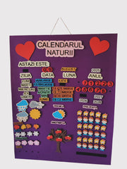 Calendarul Naturii Personalizat cu Elemente din Lemn – Decor Educațional Interactiv pentru Grădiniță