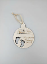 Glob Personalizat din Lemn – „Primul Meu Crăciun! 2025” 🎄✨