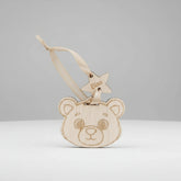 Decorațiune Personalizată din Lemn – „Ursuleț cu Stea” ⭐🐻
