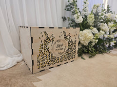 Cutie dar de nuntă - model frunze