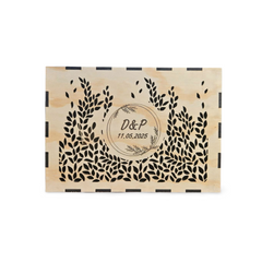 Cutie dar de nuntă - model frunze