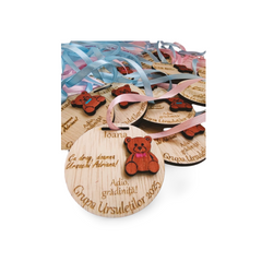 Medalie Personalizată din Lemn – Grupa Ursuleților 🧸