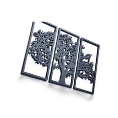 Tablou decorativ din lemn – „Copacul Vieții” (3 piese)