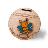 Medalie Personalizată din Lemn – Grupa Albinuțelor 🐝