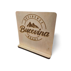 Plachetă Decorativă Personalizată din Lemn, Gravată Laser - Sigla Hotel/Pensiune