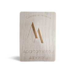 Plachetă Personalizată din Lemn pentru Ușă - Nume Cameră/Apartament