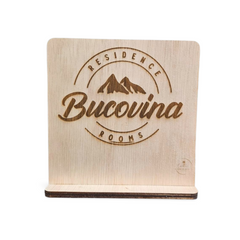 Plachetă Decorativă Personalizată din Lemn, Gravată Laser - Sigla Hotel/Pensiune