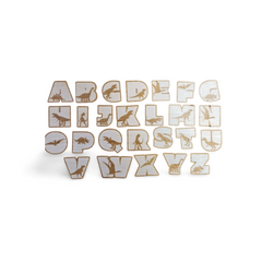 Alfabet Magnetic din Lemn cu Dinozauri