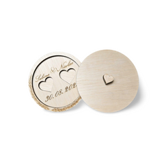 Cutie de Verighete Personalizată din Lemn – „Inimă pentru Eternitate”