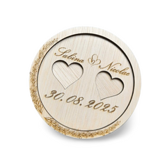 Cutie de Verighete Personalizată din Lemn – „Inimă pentru Eternitate”