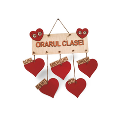 Orar educațional din lemn – Clasa Inimioarelor ❤️