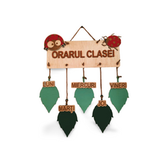 Orar Personalizat din Lemn – „Orarul Clasei”