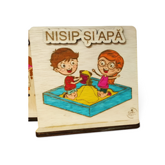 Plachetă din lemn pentru centru de interes - ,,Nisip și Apă”