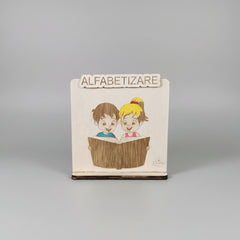 Plachetă dim lemn pentru centru de interes - ,,Alfabetizare”
