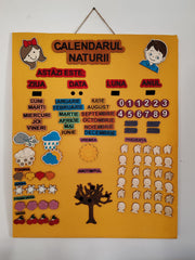 Calendarul Naturii cu Elemente din Lemn – Decor Educațional Interactiv pentru Grădiniță