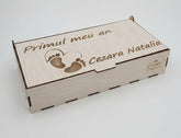 Set personalizat de Etape Lunare din lemn – Primul Meu An | 13 plăcuțe + cutie personalizată 🌿📸