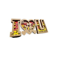 Decorațiune din Lemn – „I ❤️ You”