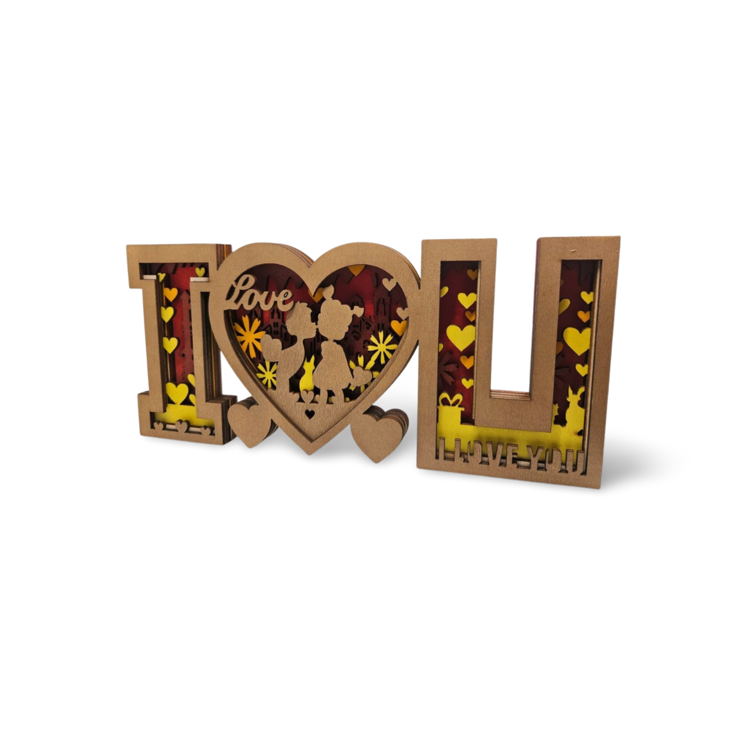 Decorațiune din Lemn – „I ❤️ You”