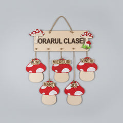 Orar educațional din lemn – Clasa Ciupercuțelor 🍄