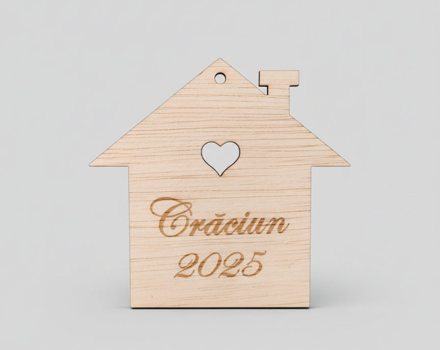 Decorațiune din Lemn – „Căsuța de Crăciun” 🏡✨