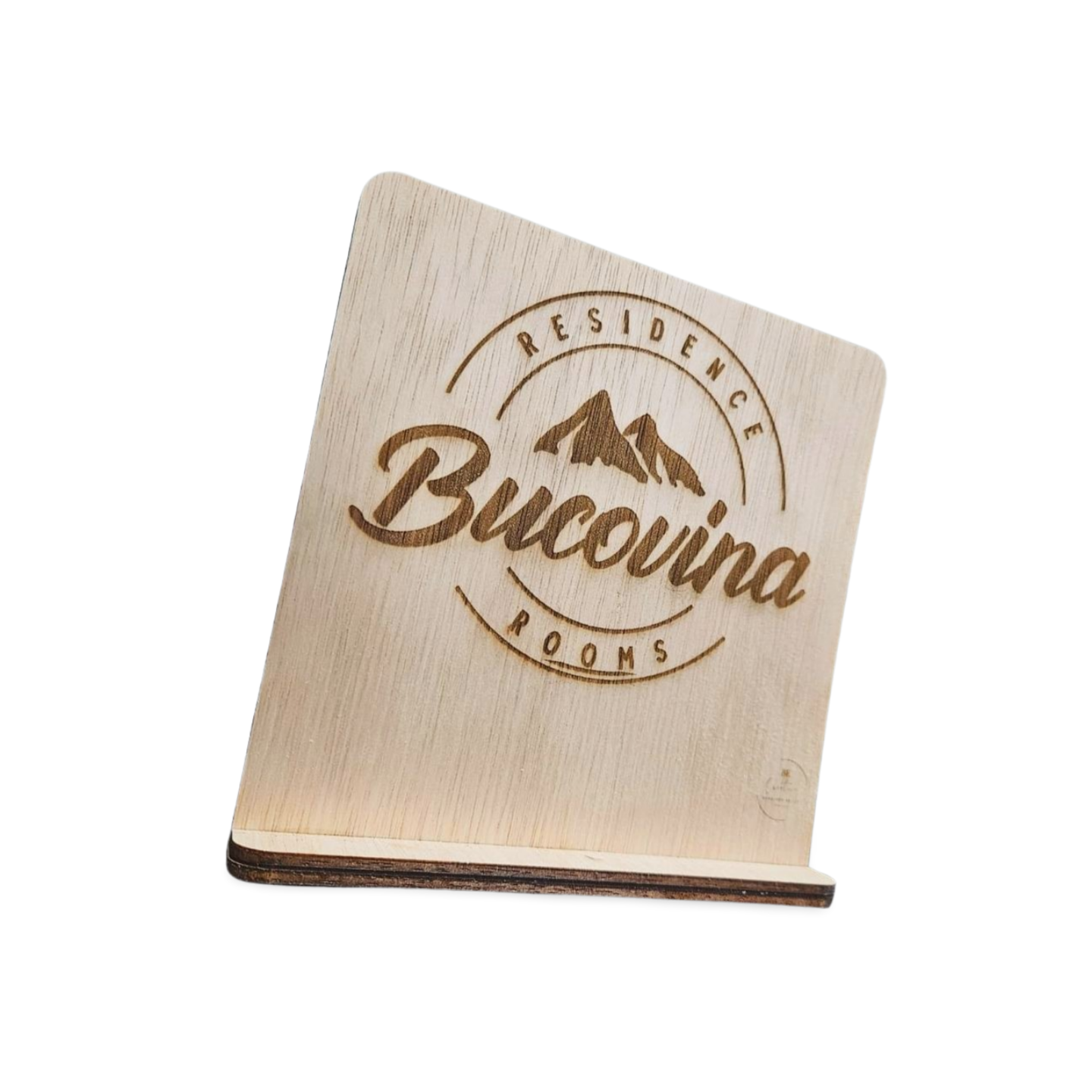 Plachetă Decorativă Personalizată din Lemn, Gravată Laser - Sigla Hotel/Pensiune