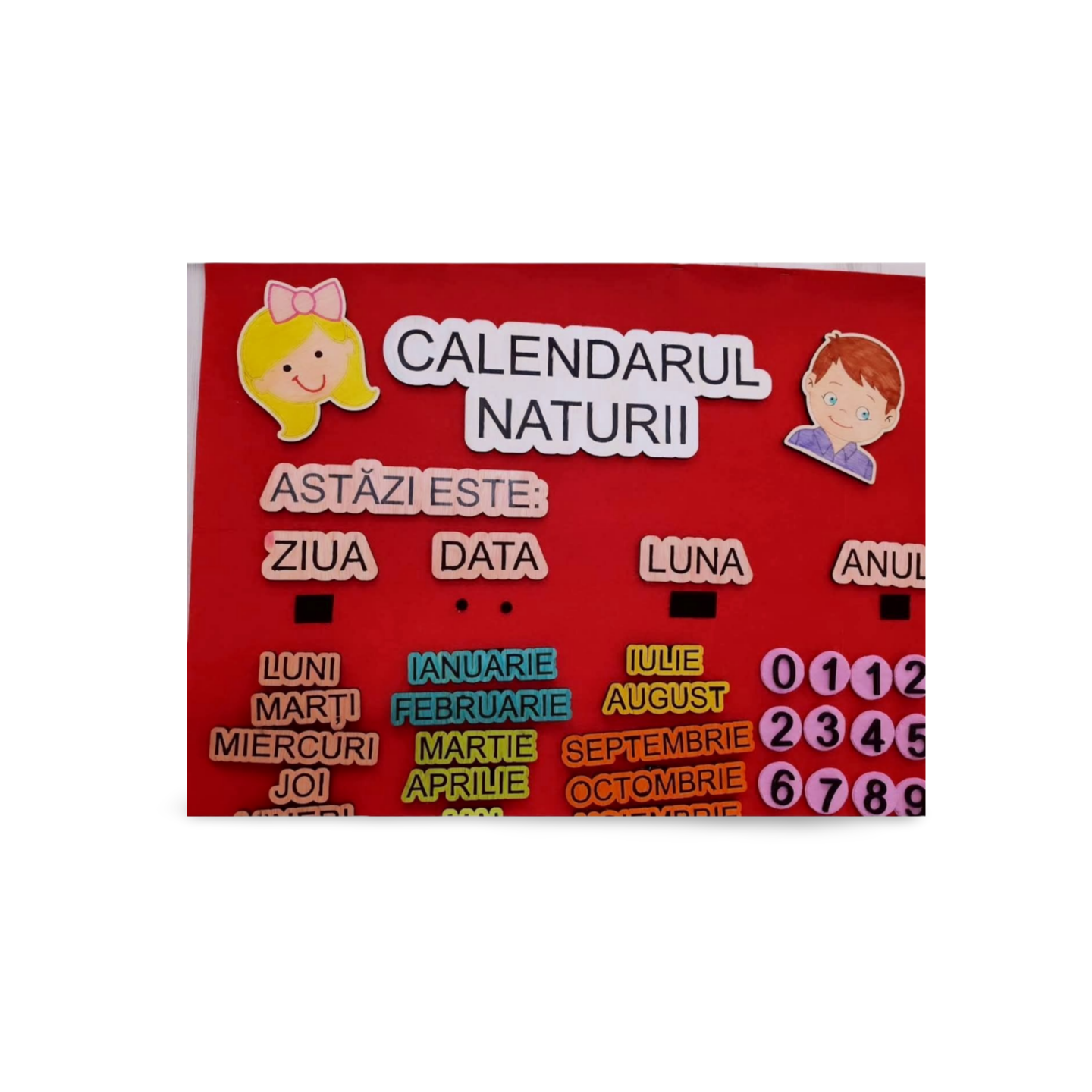 Calendarul Naturii din Lemn – Decor Educațional Interactiv pentru Grădiniță