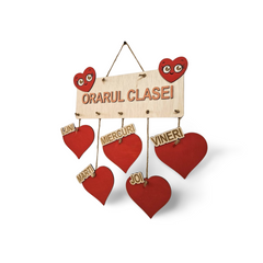 Orar educațional din lemn – Clasa Inimioarelor ❤️