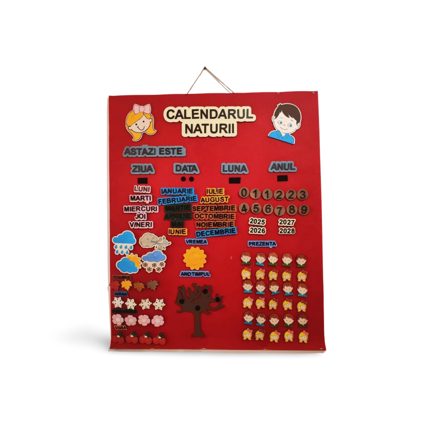 Calendarul Naturii din Lemn – Decor Educațional Interactiv pentru Grădiniță