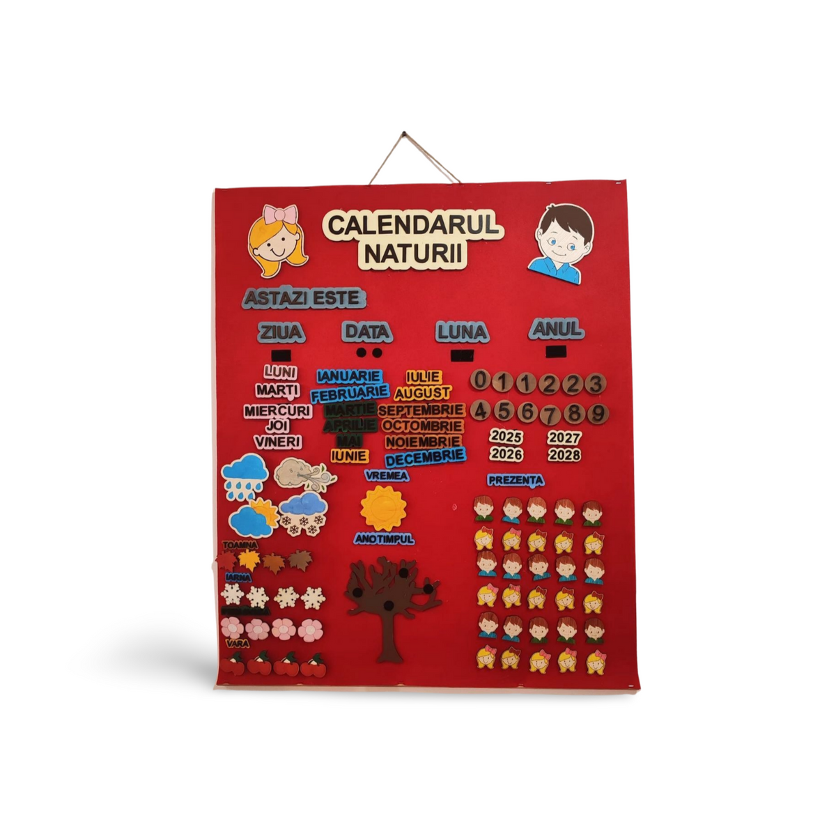 Calendarul Naturii din Lemn – Decor Educațional Interactiv pentru Grădiniță