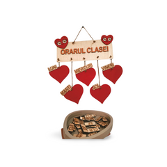Orar educațional din lemn – Clasa Inimioarelor ❤️